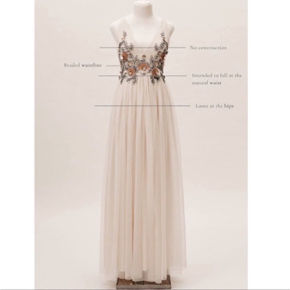 BHLDN Isabel Maxi Dress Sequins in Cream Size 12 NWT - Picture 5 of 16